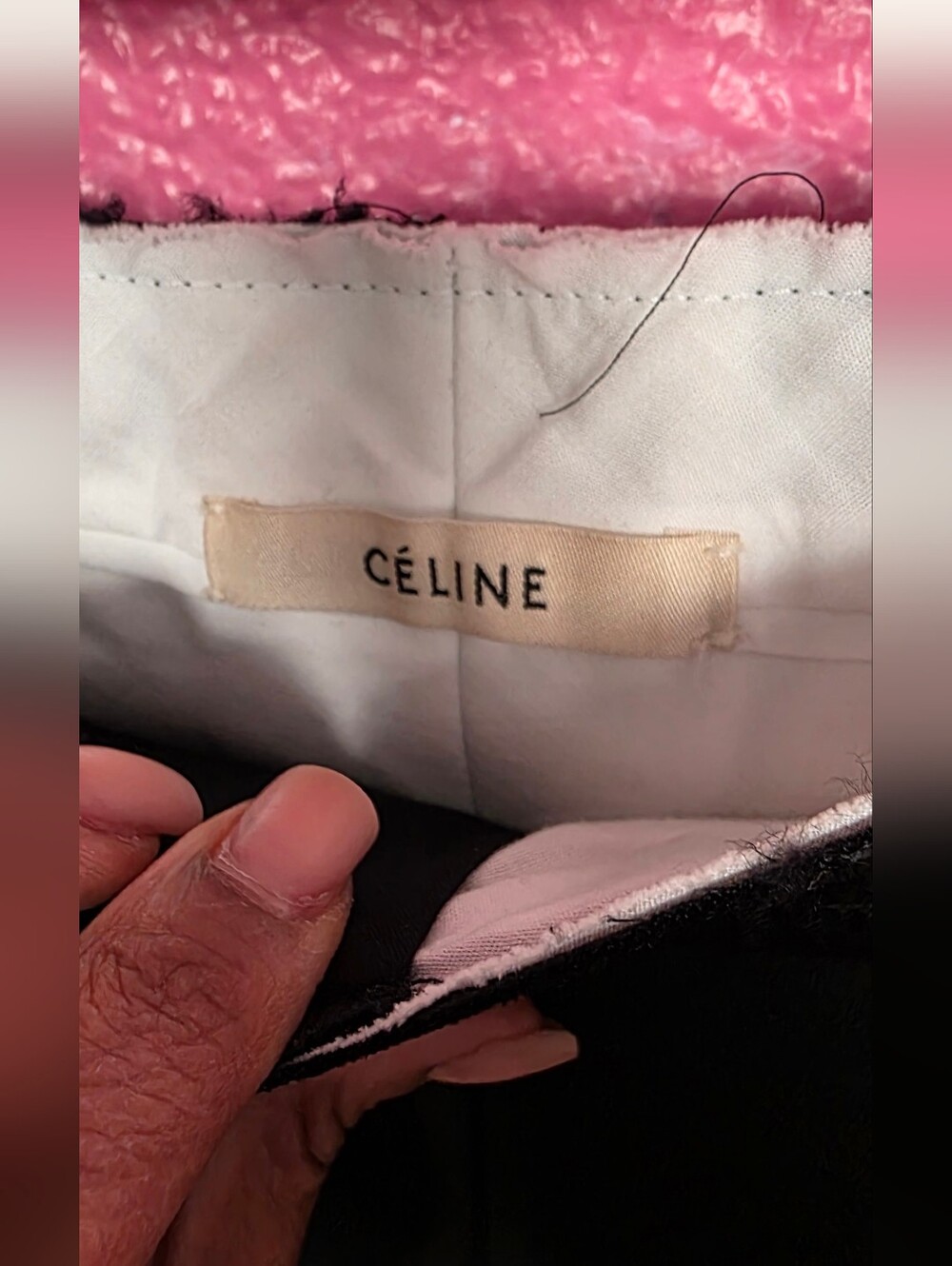 CÉLINE Black Wool Wide-Leg Trousers Made in Italy - Picture 2 of 6